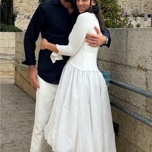 White Ribbed Sweater Dress